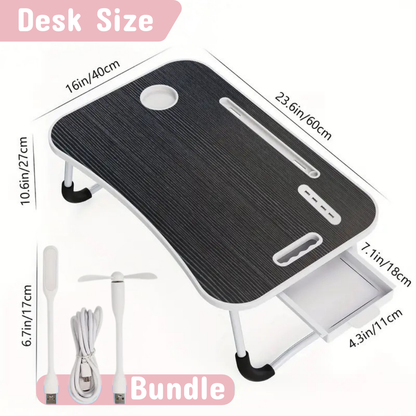 AirMount Portable Laptop Desk with USB Charging & Storage (FREE Fan & Light Add-on)