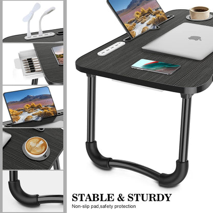 AirMount Portable Laptop Desk with USB Charging & Storage (FREE Fan & Light Add-on)