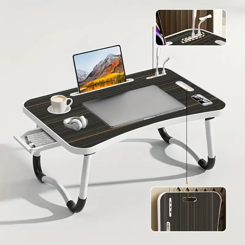 AirMount Portable Laptop Desk with USB Charging & Storage (FREE Fan & Light Add-on)